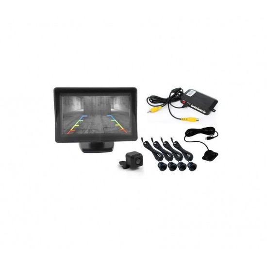 Αισθητήρες παρκαρίσματος με οθόνη και κάμερα – 4Χ – Μαύρο – Monitor Sensors
