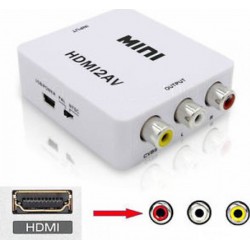 HDMI2AV Μετατροπέας HDMI female σε RCA female Λευκό