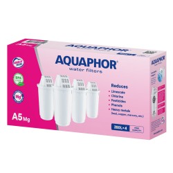 Aquaphor Ανταλλακτικό Φίλτρο Νερού για Κανάτα από Ενεργό Άνθρακα A5 Mg+ 4 τεμάχια