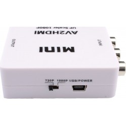 AV2HDMI Μετατροπέας RCA female σε HDMI female Λευκό