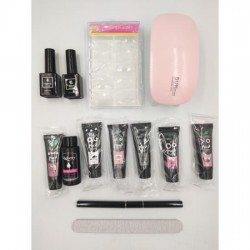 Mobray Poly Nail Gel Kit, Builder Gel for Quick Nail Gel Nail Extension Kit 15ml 4pcs Starter Kit Professional Technician All-in-One French Manicure Kit for Nail Enhancement & SUNUV Φουρνάκι Νυχιών Sun Mini UV/LED 6W & Τσαντάκι Μεταφοράς