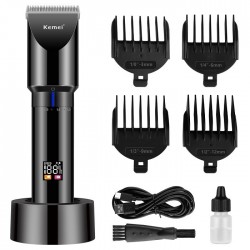 Kemei KM-3293 Επαγγελματική Επαναφορτιζόμενη Κουρευτική Μηχανή Μαύρη 