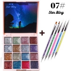 QBD Παλέτα 16 Χρωμάτων Gel Soak Off UV LED + 5 Πινέλα nail art ΔΩΡΟ