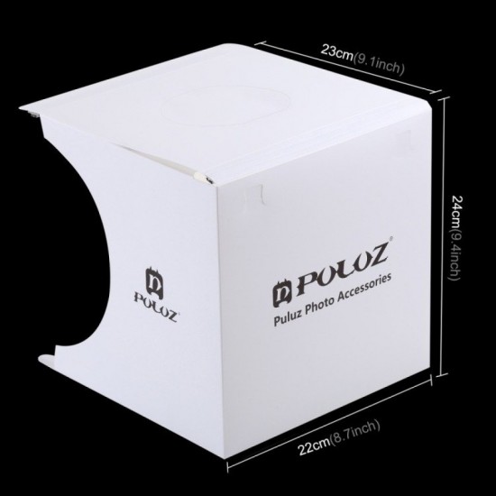 Μίνι φωτογραφικό αναδιπλούμενο στούντιο Puluz PU5137 με 2 led panel 1100lmn και 6 σκηνικά