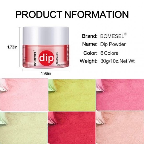 Dip Powder Nail Kit Starter Of 6 Colors Acrylic Dipping Powder System