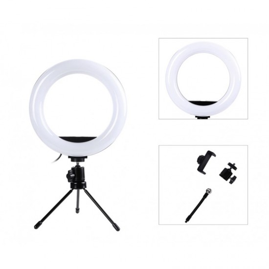 ΦΩΤΙΣΤΙΚΟ ΔΑΧΤΥΛΙΔΙ 26CM RING LAMP LIGHT LED 180-200 LUX ΜΕ 2 ΤΡΙΠΟΔΑ