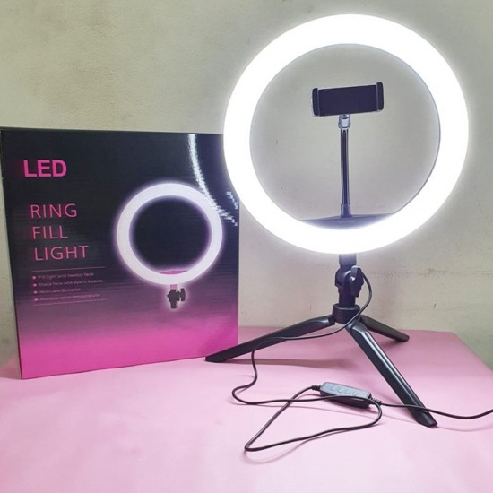 ΦΩΤΙΣΤΙΚΟ ΔΑΧΤΥΛΙΔΙ 26CM RING LAMP LIGHT LED 180-200 LUX ΜΕ 2 ΤΡΙΠΟΔΑ