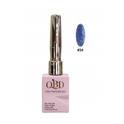 QBD Ημιμόνιμο Βερνίκι Silver Foil Color Gel N.34 Uv&led 15m