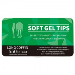 550 Long Coffin Soft Gel Tips 11 Sizes