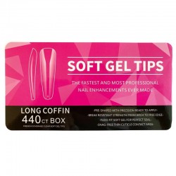 440 Long Coffin Soft Gel Tips 11 Sizes