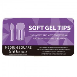 550 Medium Square Soft Gel Tips 11 Sizes