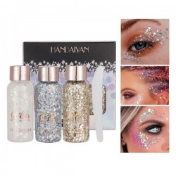 Glitter Προσώπου και σώματος 3 Τμχ Gel Νo1
