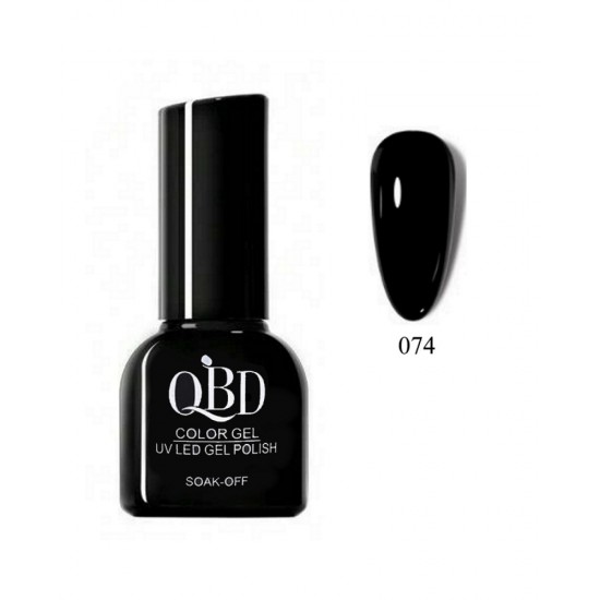 QBD ΗΜΙΜΟΝΙΜΟ ΒΕΡΝΙΚΙ Ν. 074 BLACK UV & LED 12ML