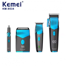 Kemei KM-8534 Επαγγελματικό επαναφορτιζόμενο Σετ ξυρίσματος κουρέματος 4 τεμαχίων