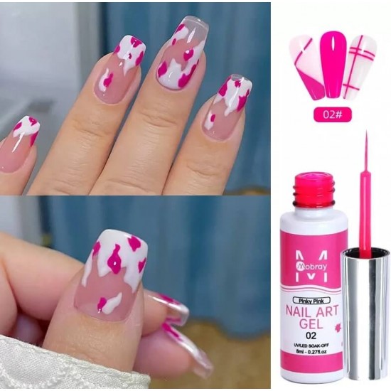 Mobray 12 Χρώματα Nail Art Gel Για Λεπτές Γραμμές Και Εύκολη Δημιουργία Γαλλικού