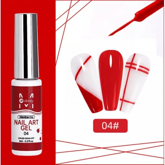 Mobray 12 Χρώματα Nail Art Gel Για Λεπτές Γραμμές Και Εύκολη Δημιουργία Γαλλικού