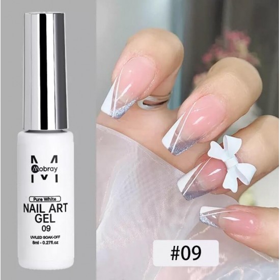 Mobray 12 Χρώματα Nail Art Gel Για Λεπτές Γραμμές Και Εύκολη Δημιουργία Γαλλικού