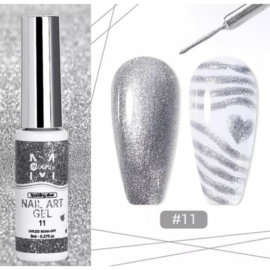 Mobray 12 Χρώματα Nail Art Gel Για Λεπτές Γραμμές Και Εύκολη Δημιουργία Γαλλικού