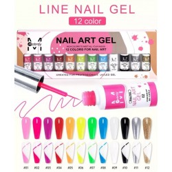 Mobray 12 Χρώματα Nail Art Gel Για Λεπτές Γραμμές Και Εύκολη Δημιουργία Γαλλικού