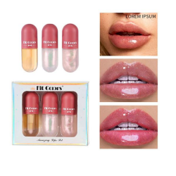 Lip Gloss 3 set Fit Colors Crystal Jelly