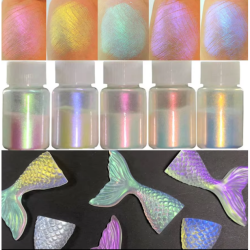  Aurora Nail Powder Pearl Glitter Pigment 6Boxes/Set