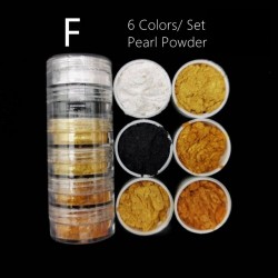 Σκόνες Νυχιών Pearl Powder F 6 τεμ