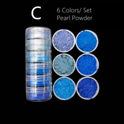 Σκόνες Νυχιών Pearl Powder C 6 τεμ