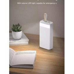 Remax RPP-185 Power Bank 50000mAh με 3 Θύρες USB-A και LED φως Λευκό