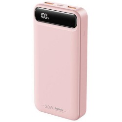 Remax RPP-521 Power Bank 20000mAh με 2 Θύρες USB-A και Θύρα USB-C Power Delivery Ροζ