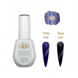 QBD Cat Eye Crystal Gel Ημιμόνιμο βερνίκι 9D 15ml N.24