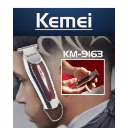 Επαγγελματική Κουρευτική Μηχανή Ασημί Kemei KM-9163