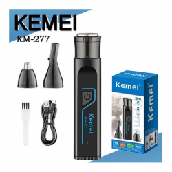 Kemei  KM-277 Ξυριστική Μηχανή Προσώπου Επαναφορτιζόμενη  3 σε 1