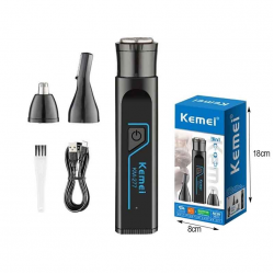 Kemei  KM-277 Ξυριστική Μηχανή Προσώπου Επαναφορτιζόμενη  3 σε 1