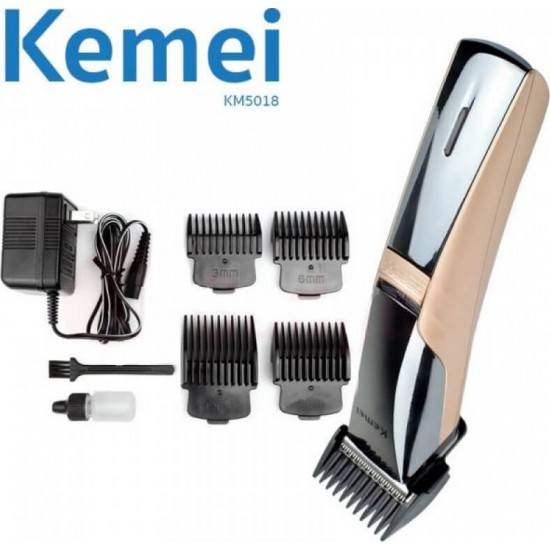 Kemei Επαναφορτιζόμενη Κουρευτική Μηχανή Χρυσή KM-5018