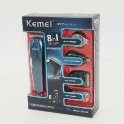 Kemei Σετ Επαναφορτιζόμενης Κουρευτικής Μηχανής Μπλε KM-550