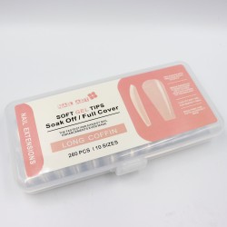 240 Soft Gel Tips Long Coffin Clear Soak Off 