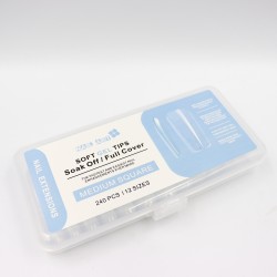 240 Soft Gel Tips Medium Square Clear Soak Off 