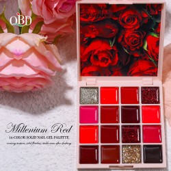 QBD Παλέτα 16 Χρωμάτων Gel Soak Off UV LED + 5 Πινέλα nail art ΔΩΡΟ
