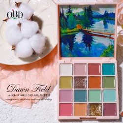 QBD Παλέτα 16 Χρωμάτων Gel Soak Off UV LED + 5 Πινέλα nail art ΔΩΡΟ