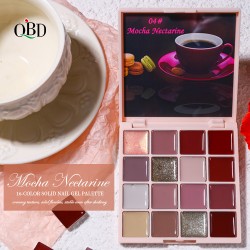 QBD Παλέτα 16 Χρωμάτων Gel Soak Off UV LED + 5 Πινέλα nail art ΔΩΡΟ