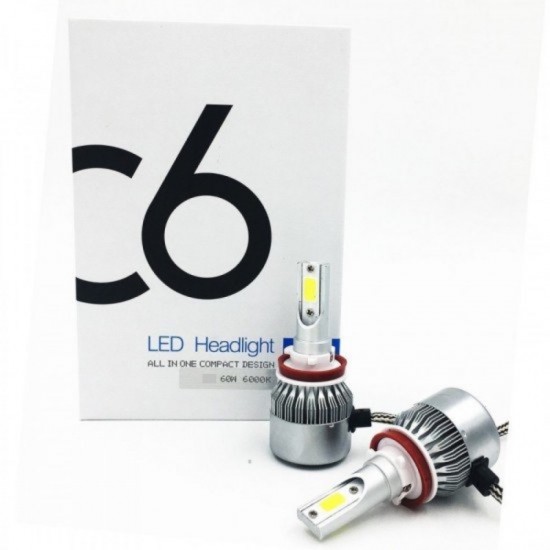 Φώτα LED αυτοκινήτου σετ 2τμχ 9006-HB4 36w 9-30V C6 6000Κ ψυχρό χρώμα AM-FOTJ27