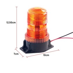 Led φάρος πορτοκαλί με στροβοσκοπικό φως - 12v AM-LEDW111