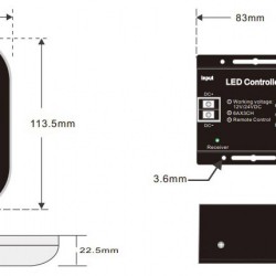 CONTROLLER RGB ΑΦΗΣ 216 WATT 12-24 VOLT LMS ΜΑΥΡΟΣ FO-30049A