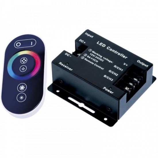 CONTROLLER RGB ΑΦΗΣ 216 WATT 12-24 VOLT LMS ΜΑΥΡΟΣ FO-30049A