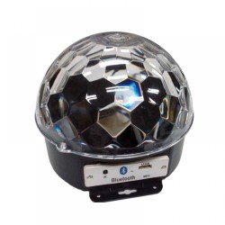 ΦΩΤΟΡΥΘΜΙΚΟ LED CRYSTAL MAGIC BALL LIGHT MP3 BLUETOOTH 6X3W USB REMOTE FO-51196-B