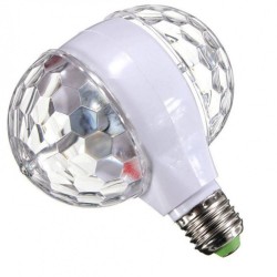 GLISTENY E27 B22 3W DOUBLE HEADED-LED BALL STAGE RGB LIGHT ROTATING LAMP KTV PARTY FO-E270126