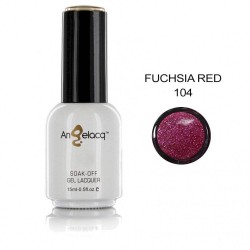 ΗΜΙΜΟΝΙΜΟ ΕΠΑΓΓΕΛΜΑΤΙΚΟ ΒΕΡΝΙΚΙ ANGELACQ 15ML - 0.5FL.OZ GLITTER FUCHSIA RED 104 NY-AN104