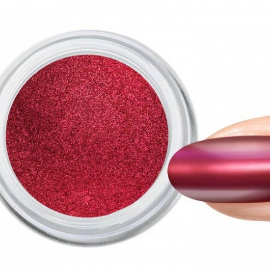 METALLIC NAIL POWDER SHINE RED - ΣΚΟΝΗ GLITTER ΓΙΑ ΜΕΤΑΛΛΙΚΗ ΟΨΗ ΣΤΑ ΝΥΧΙΑ ΟΕΜ NY-MET04