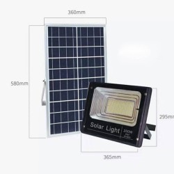 ΗΛΙΑΚΟΣ SOLAR ΠΡΟΒΟΛΕΑΣ ΑΔΙΑΒΡΟΧΟΣ 200W ΜΕ ΦΩΤΟΒΟΛΤΑΙΚΟ ΠΑΝΕΛ ΤΗΛΕΚΟΝΤΡΟΛ ΚΑΙ ΧΡΟΝΟΔΙΑΚΟΠΤΗ PR-JD-8200