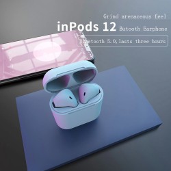 inPods 12 Ασύρματα ακουστικά 5.0 HIFI Sport Earbuds - ΓΑΛΑΖΙΟ
